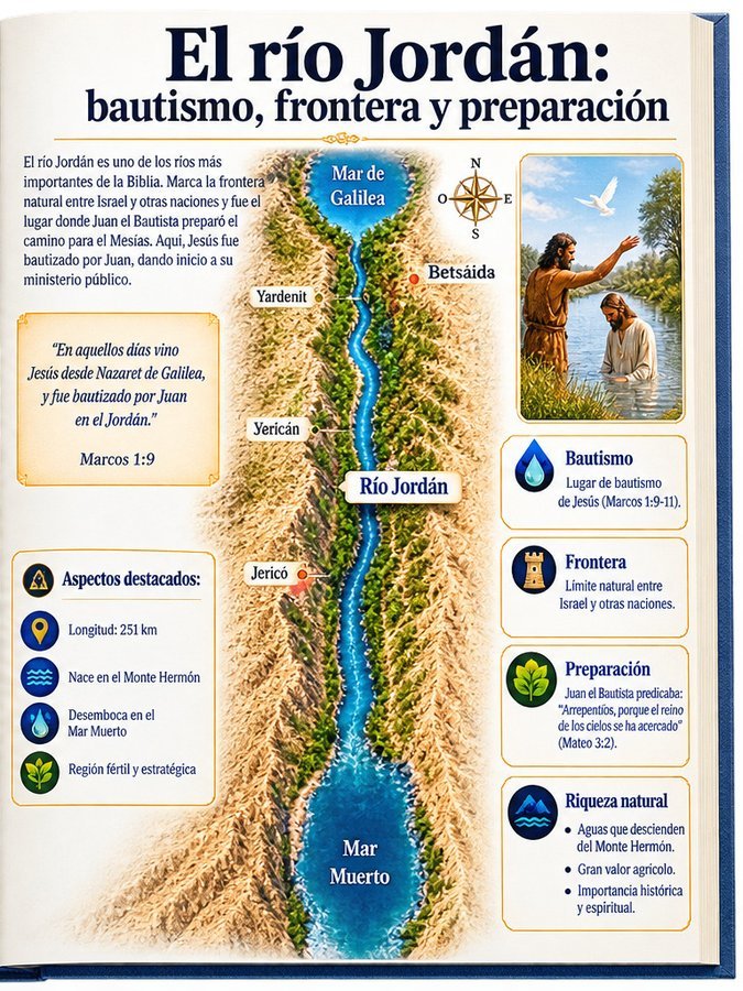 El río Jordán: bautismo, frontera y preparación